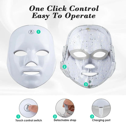 LED 7 color light touch model masque Face Masque face Photon Beauty Masque Skin Rejuvenation Whitening Tighten Face mask